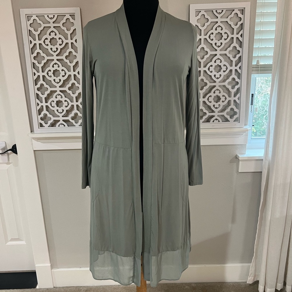 LOGO by Lori Goldstein Sage Green Cardigan